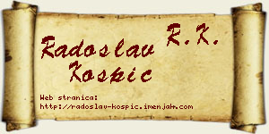 Radoslav Košpić vizit kartica